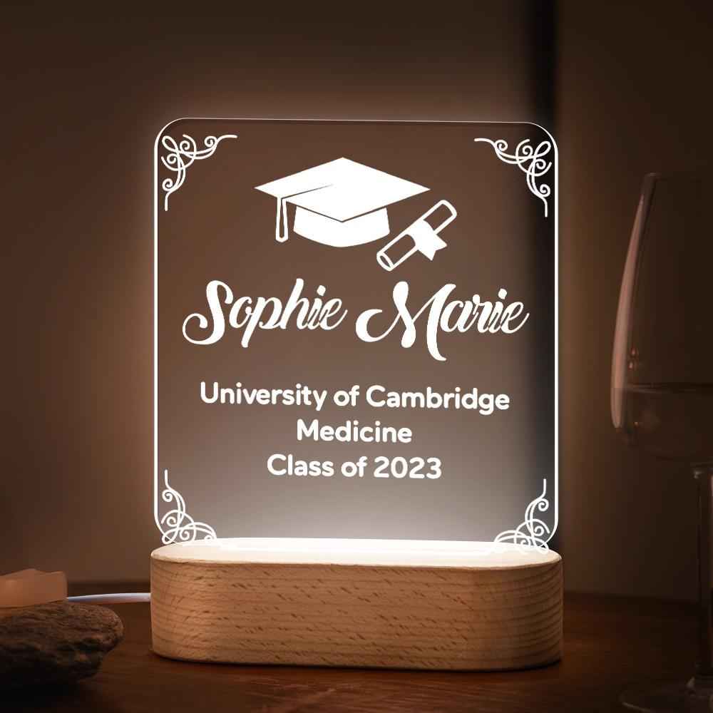 Custom Text Graduation Lamp Square For Friend
