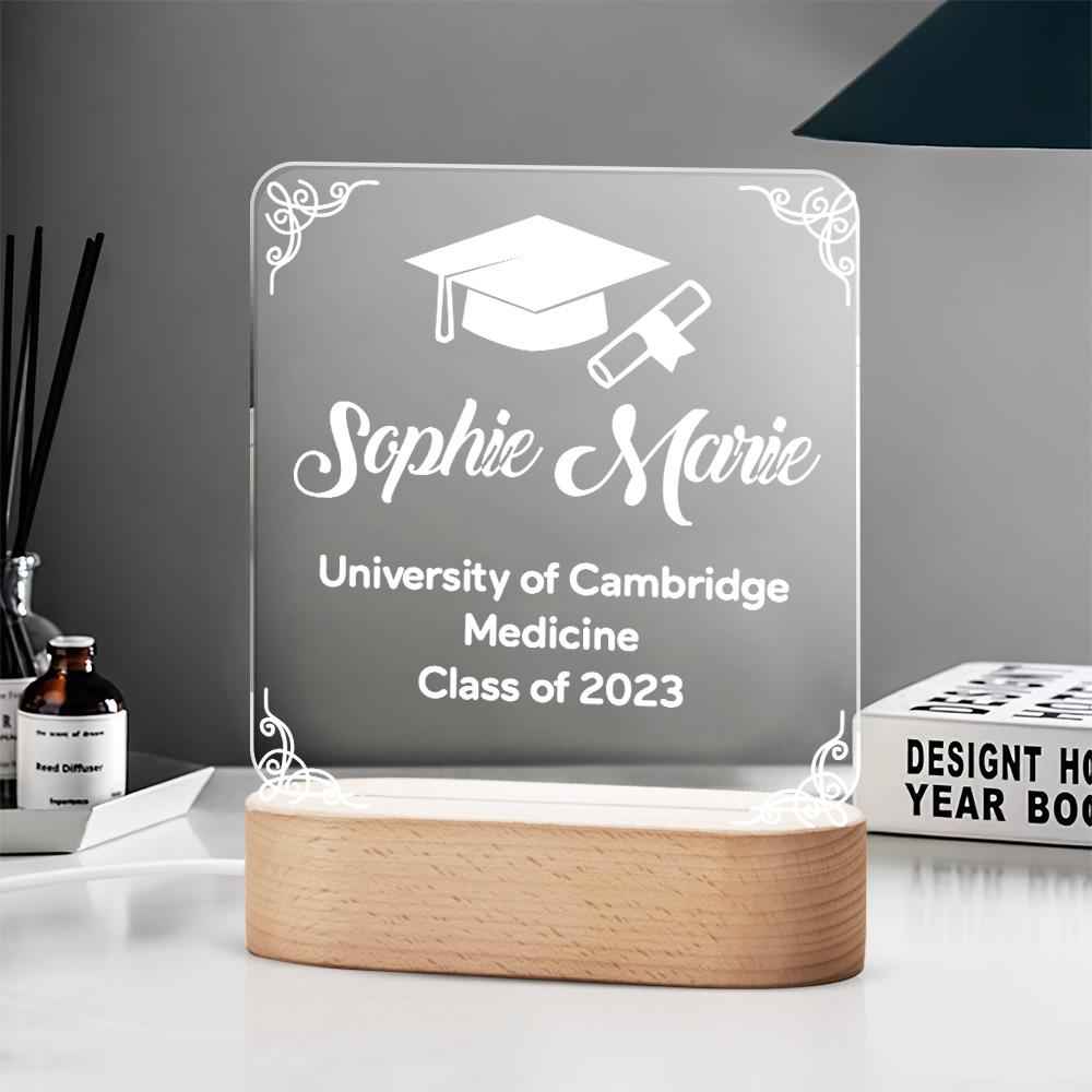 Custom Text Graduation Lamp Square For Friend