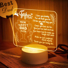 Custom Night Light To Dad Personalized Text Sign- From Children - You are The Best Dad