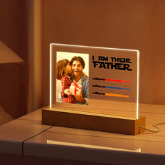 Personalised 'I Am Their Father' Night Light - Custom Photo Acrylic Lightsaber Plaque | Unique Father's Day Gift