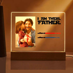 Personalized I Am Their Father Night Light Photo Acrylic Light Saber Plaque Father's Day Gifts