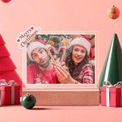 Custom Merry Chirstmas LED Photo Night Light For Couple Desk Top Decoration