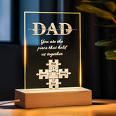 Personalised Puzzle Piece Night Light With Name - Heartfelt Father's Day Gift