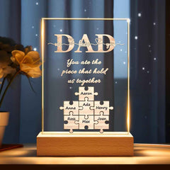 Custom Puzzle Night Light Name Night Light Best Gift For Father You Are The Piece That Hold Us Together