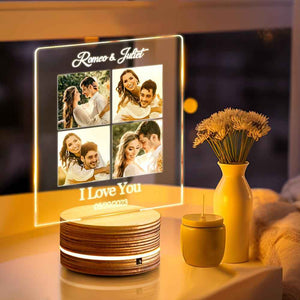 Valentine's Day Night Light Custom Pictures Night Light Engraved Lamp