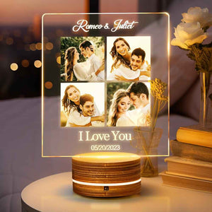 Valentine's Day Night Light Custom Pictures Night Light Engraved Lamp