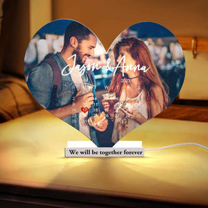 Personalized Photo Heart-shaped Light with Calendar Gifts for Lover