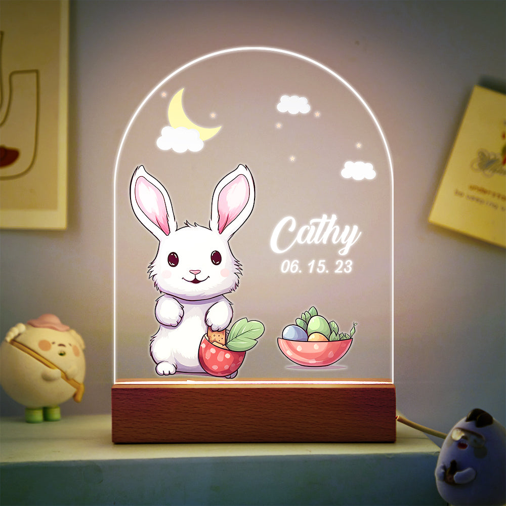 Personalised Santa & Elk Christmas Tree Night Light - Custom Name Desk Lamp