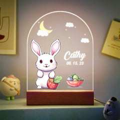 Personalised Santa & Elk Christmas Tree Night Light - Custom Name Desk Lamp