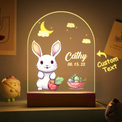 Personalised Santa & Elk Christmas Tree Night Light - Custom Name Desk Lamp