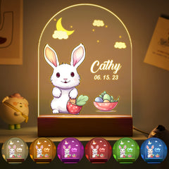 Personalised Santa & Elk Christmas Tree Night Light - Custom Name Desk Lamp