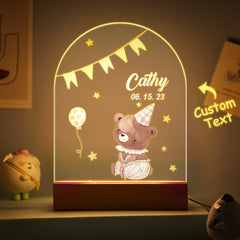 Personalised Santa & Elk Christmas Tree Night Light - Custom Name Desk Lamp