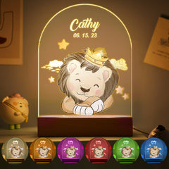 Personalised Santa & Elk Christmas Tree Night Light - Custom Name Desk Lamp
