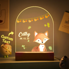 Personalised Santa & Elk Christmas Tree Night Light - Custom Name Desk Lamp
