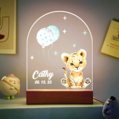 Personalised Santa & Elk Christmas Tree Night Light - Custom Name Desk Lamp