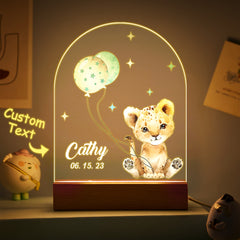 Personalised Santa & Elk Christmas Tree Night Light - Custom Name Desk Lamp