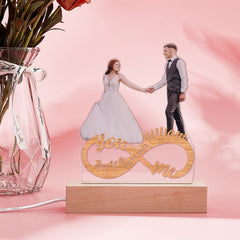 Personalised Photo Infinity Couple Lamp - Custom Night Light for Valentine's Day Gifts