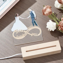 Personalised Photo Infinity Couple Lamp - Custom Night Light for Valentine's Day Gifts