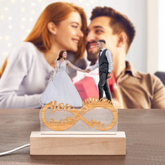 Personalised Photo Infinity Couple Lamp - Custom Night Light for Valentine's Day Gifts