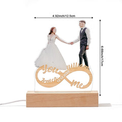 Personalised Photo Infinity Couple Lamp - Custom Night Light for Valentine's Day Gifts