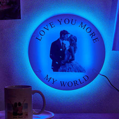 Custom Photo LED Night Light with Seven Colors Home Decor Wedding Anniversary Gifts for Him or Her