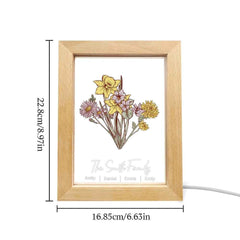 Personalized Birth Flower Bouquet Names LED Light Gift for Mom