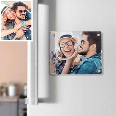 Custom Photo Acrylic Fridge Magnetic Frame Personalized Double-Sided Refrigerator Picture Frame