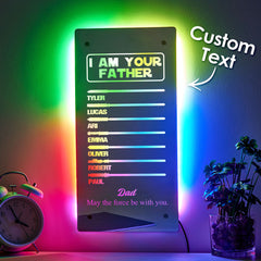 Personalised 'I Am Your Father' Star Wars Lightsaber Mirror Lamp - Unique Father's Day Gift