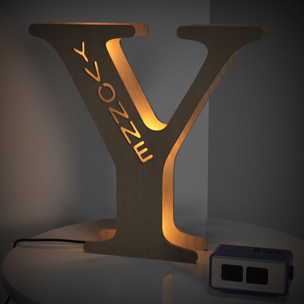 Personalised Name Wooden Letter Night Light - 28cm Custom LED Decor