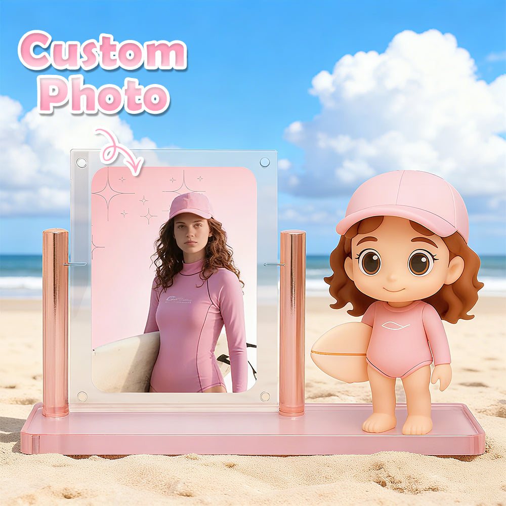 Figura 3D personalizada para una persona con base colorida y foto. Juguete personalizado para regalo de cumpleaños (Tiempo de producción: 10-15 días hábiles).