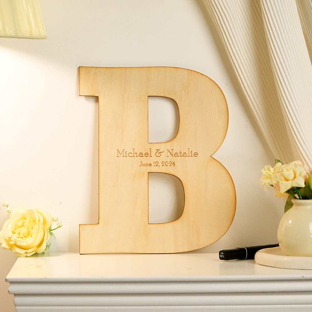 Personalised Wooden Name Sign & Guest Book - Custom Wedding Keepsake