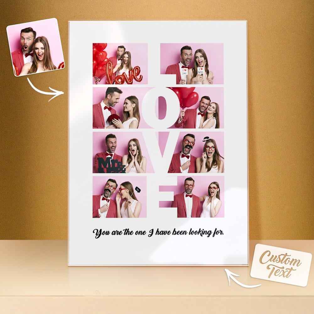 LOVE Custom 8 Photo Lamp Plauqe Romantic Personalized Home Decor