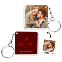 Custom Double Sided Photo Keychain | Personalised Acrylic Gift For Her/Him