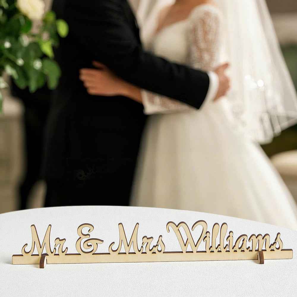 Personalized Mr and Mrs Wood Tabletop Wedding Sign Keepsake Wedding Table Decor