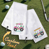 Personalized Golf Towel with Name Hanging Clip Golf Cart Towel Gift for Golf Lovers