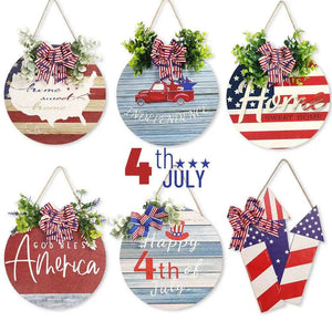 4th of July Welcome Door Sign Independence Day Decorations Front Door Hanger Gifts