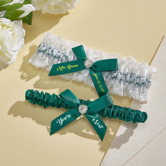 Personalised 'You're Next' Bridal Garter Set - Luxury White Lace Wedding Garter