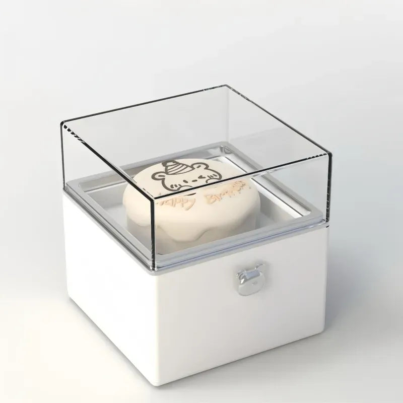 Detailed view of the twist mechanism that rotates and raises the ring in the Bear Cake Ring Box for a dramatic proposal reveal