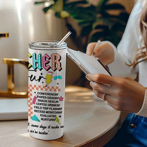 Personalized 20oz Skinny Tumbler with Straw Back to School Appreciation Gift for Teacher