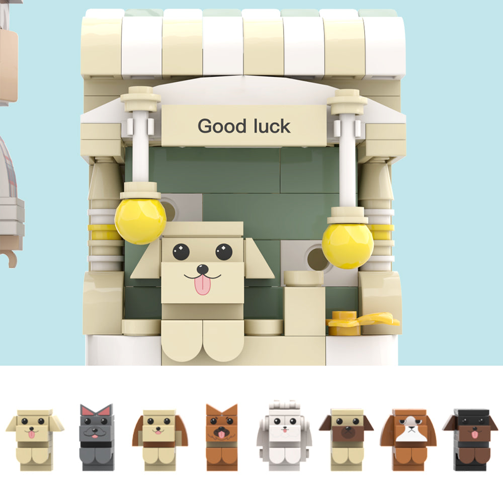 Personalised Brick Figure Pen Holder front view — custom brick figure desk organiser in eco-friendly ABS holding pens and stationery