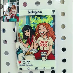 Personalised Cartoon Photo Glitter Fridge Magnet Keychain | Custom Gift