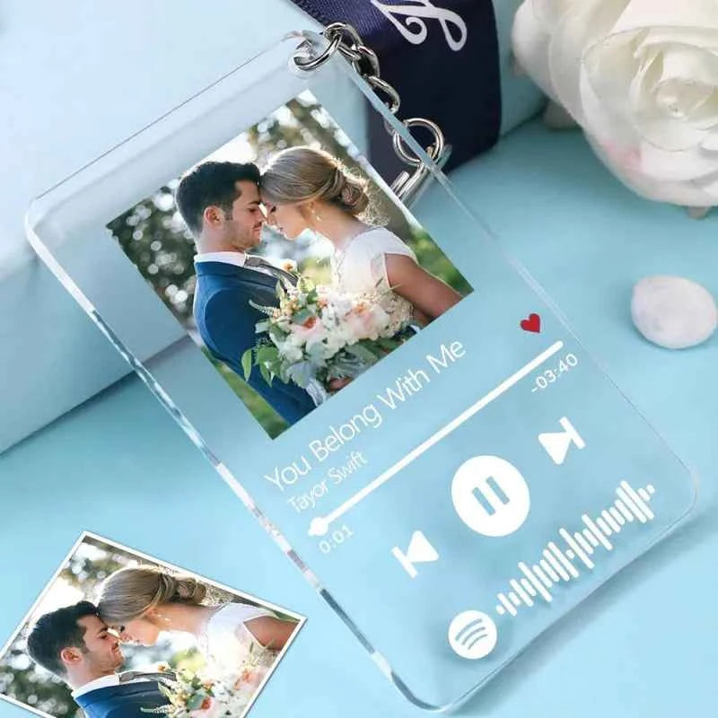 Custom Music Plaque Personalized Acrylic Glass Music Plaque Keychain Acrylic Glass Music Plaque Night Light