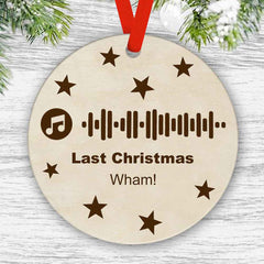 Custom Engraved Ornament Music Code Christmas Gift