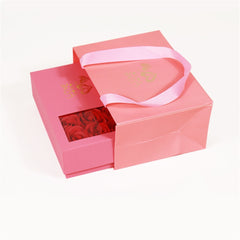 Personalised 6 Roses Eternal Pink Jewellery Gift Box with Flowers