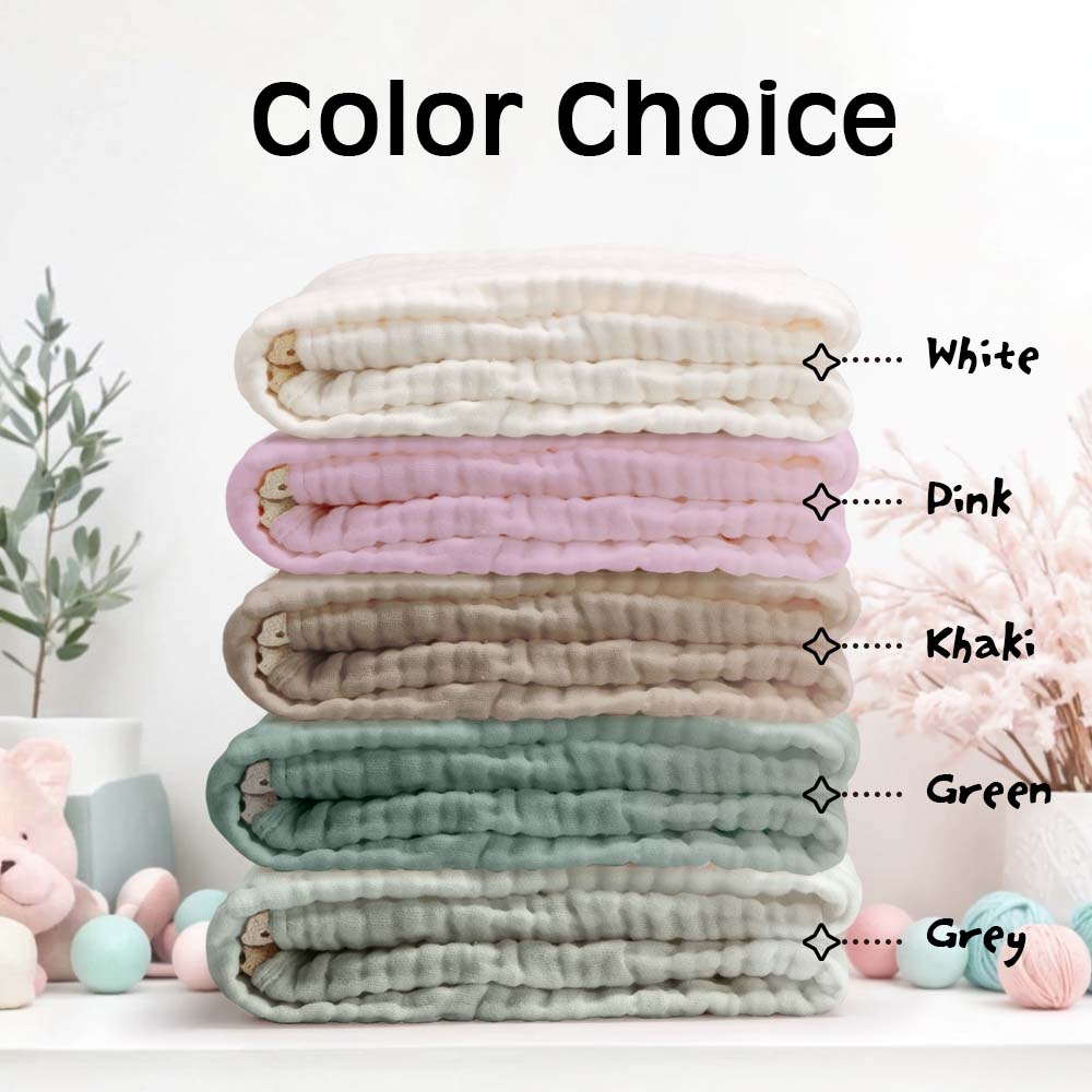 Blanket draped in a nursery setting, showcasing its soft cotton feel and lace edging.