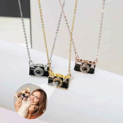 Personalized Photo Necklace Projection Gem Black Camera Necklace Anniversary Gifts for Her