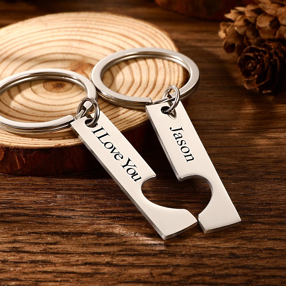 Personalised couples keychains presented in elegant gift box – ready to give as a custom engraved anniversary or Valentine’s gift