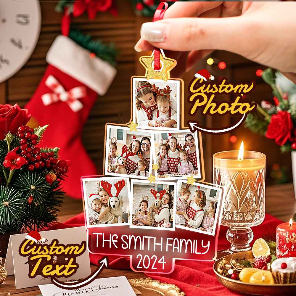 Personalized Photo Christmas Tree Ornament Custom Ornament Christmas Gift for Family