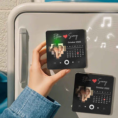 Custom Engraving Text Music Fridge Magnet Personalized Photo Fridge Magnet Can Play Songs Gift for Her