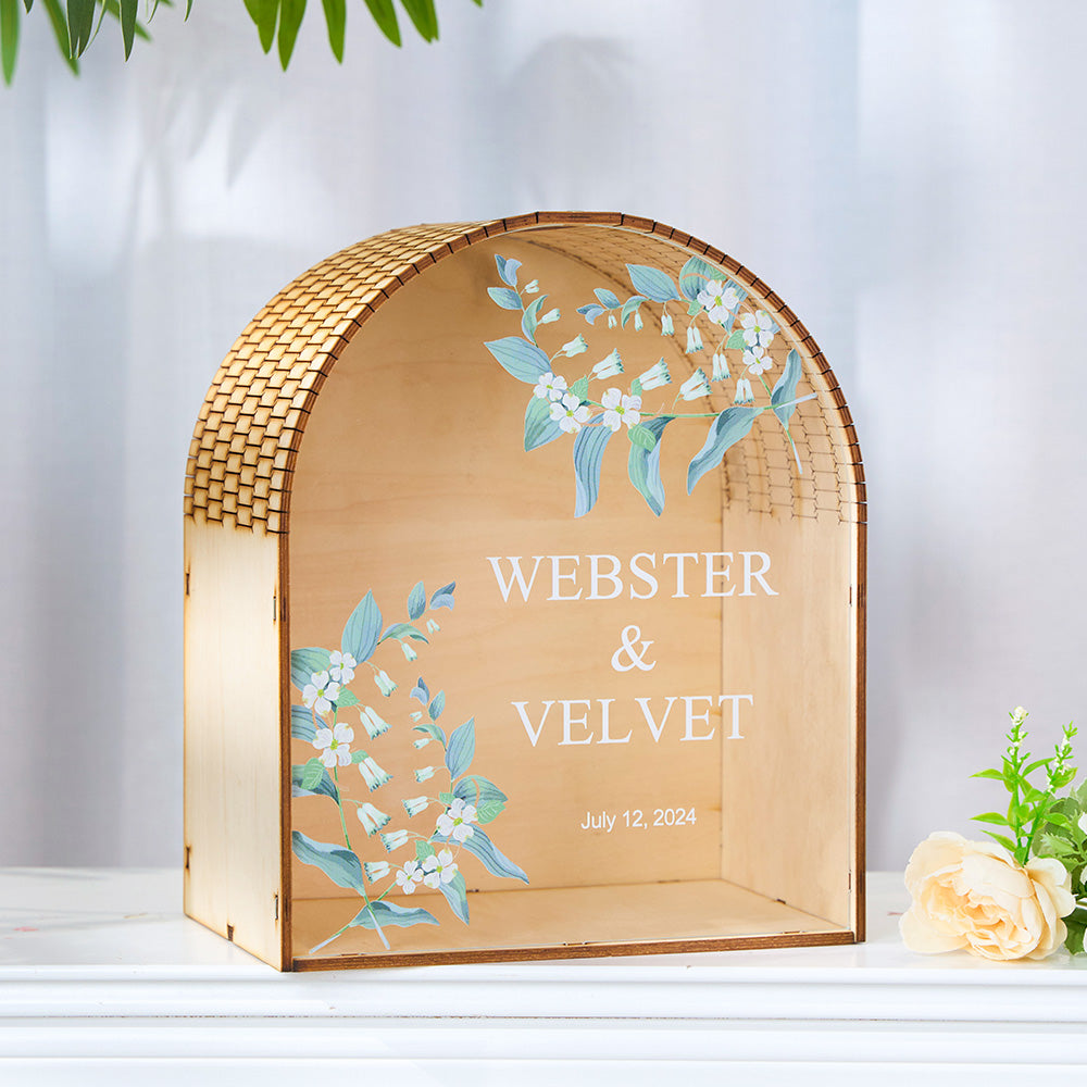 Personalised Wedding Keepsake Box - Engraved Memory Card Box Gift for Couples